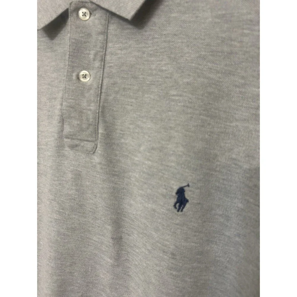 Polo Ralph Lauren Men's 2XL Gray Classic Fit Pony Long Sleeve Polo Casual Shirt